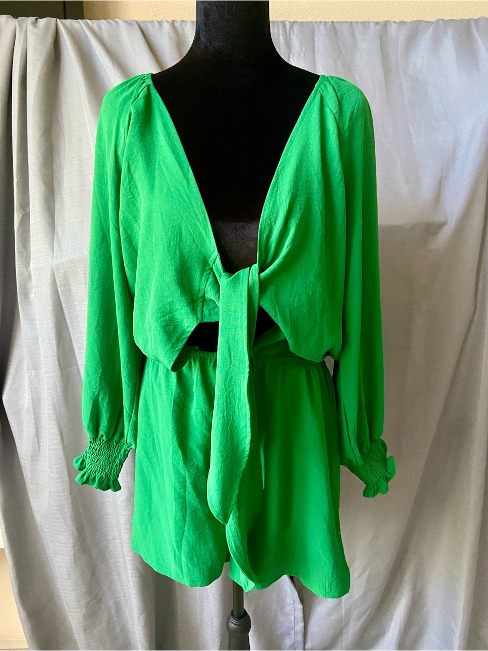 Tie-Front Green Women’s Top